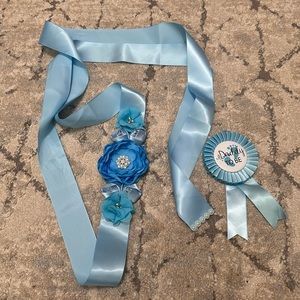 Baby shower belt and daddy to be corsage ✨🐣